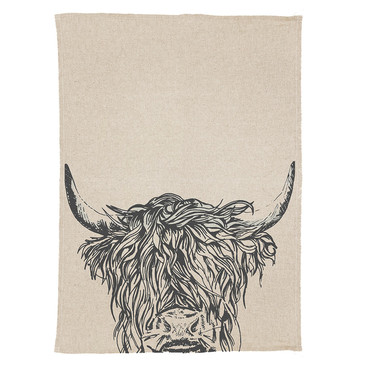 Geschirrtuch Highland Cow / Hochlandrind | 5o% Leinen - 50% Baumwolle