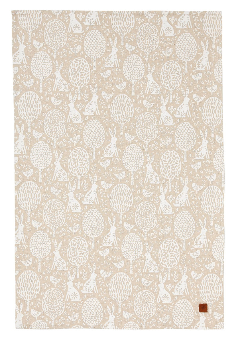 Geschirrtuch Baumwoll-Leinen-Mischung, Design Kaninchenwiese