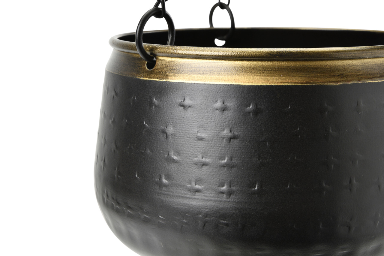 Metall-Hängetopf SAHARA SUNSET - medium | mit dekorativem Rand