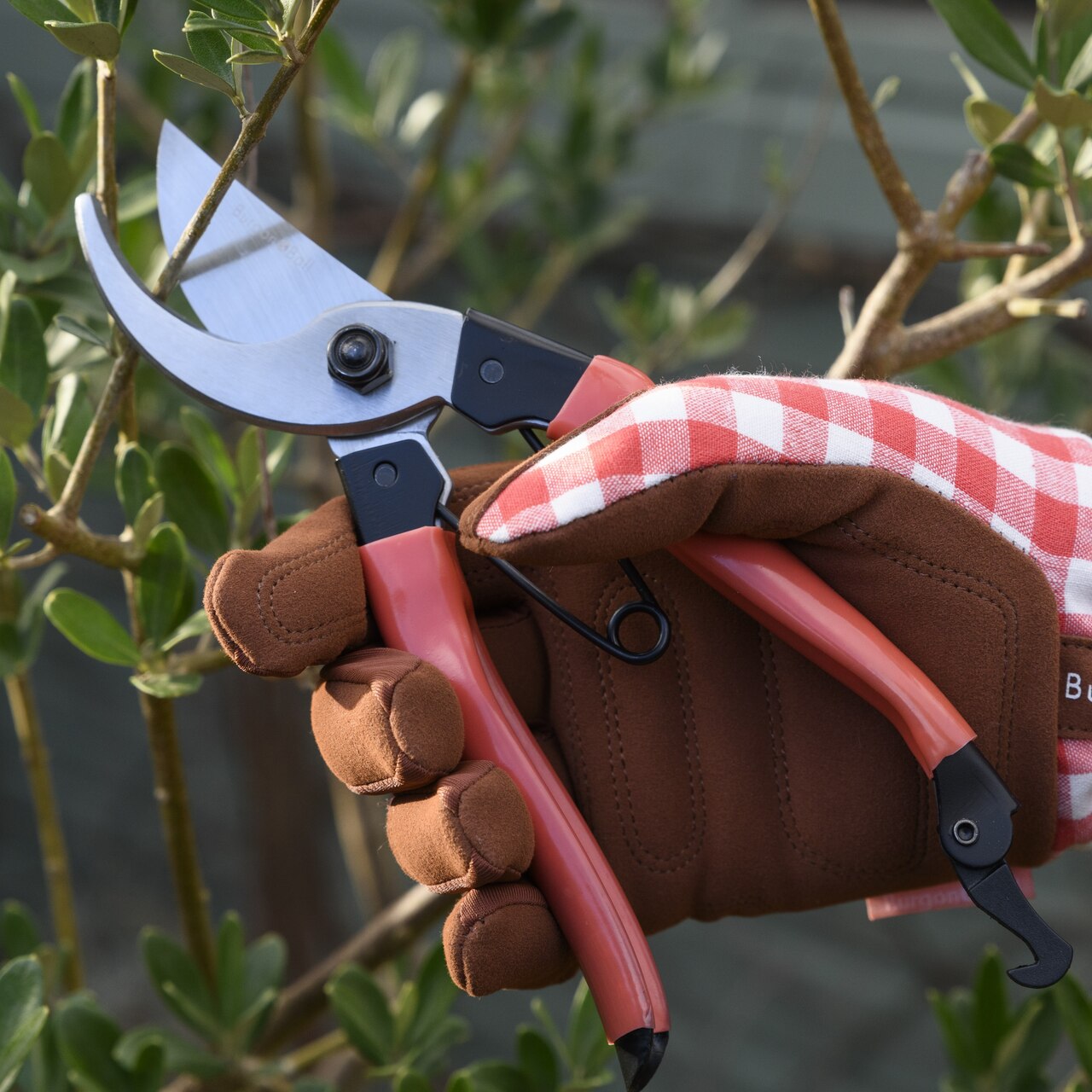 Rote Bypass-Gartenschere aus England