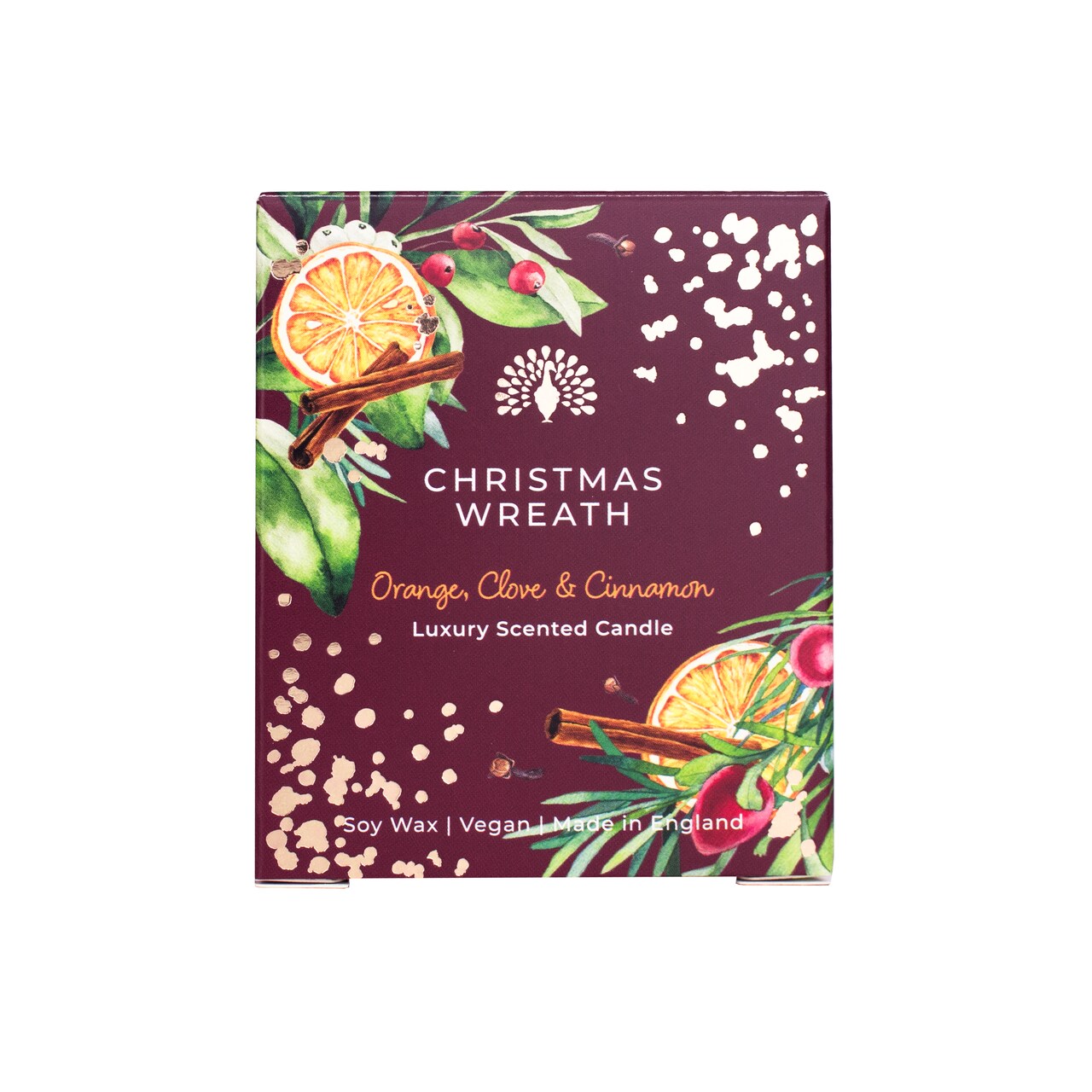 Duftkerze Weihnachtskranz - Orange, Zimt & Nelke | The English Soap Company