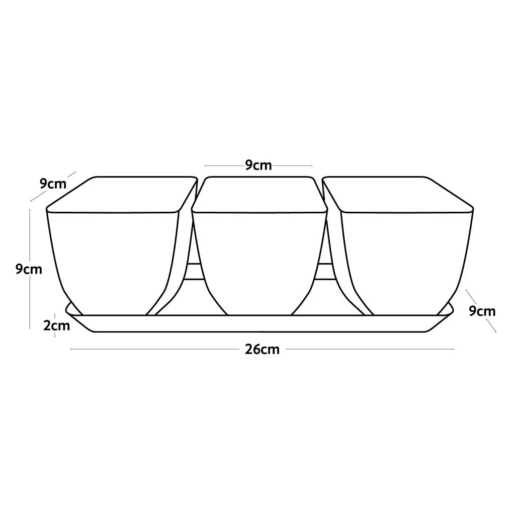 Die Größen des Earth Pots Fensterbank-Sets