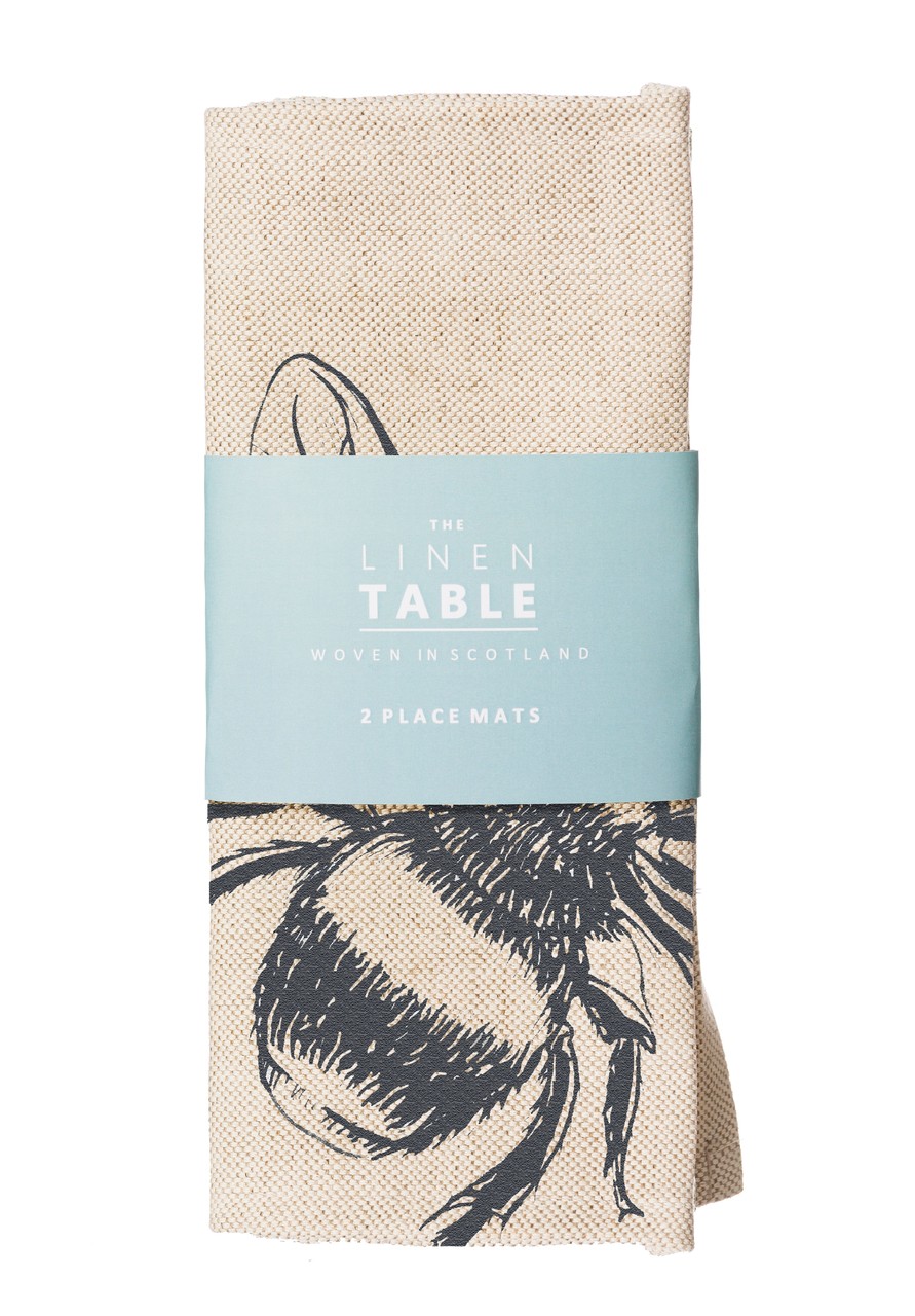 Tischset - 2 Stück | Leinen 50/50 | Motiv Biene | The Linen Table - Selbrae House