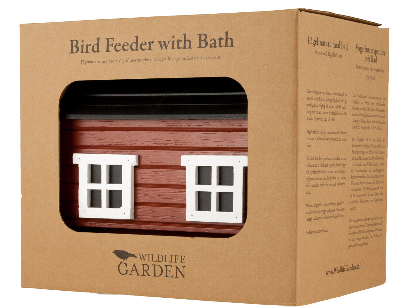 Vogelfutter-Haus mit Tränke | Rot | in der Verpackung