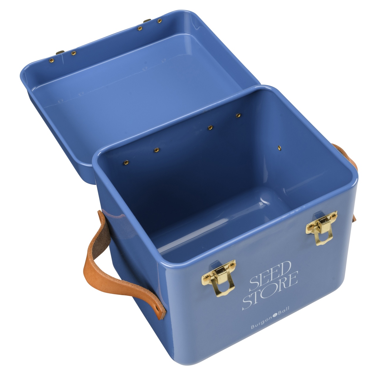 Kleine Samentüten-Box | Cotswold-Blau | geöffnet