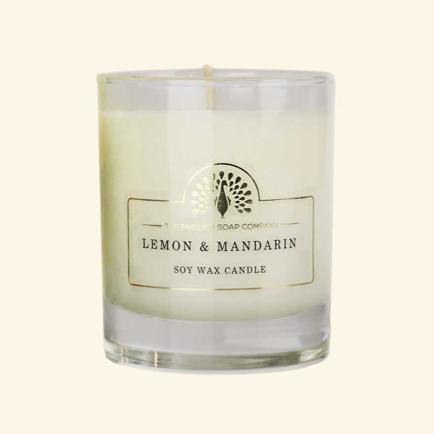 Duftkerze Zitrone & Mandarine | Reines Sojawachs im Glas