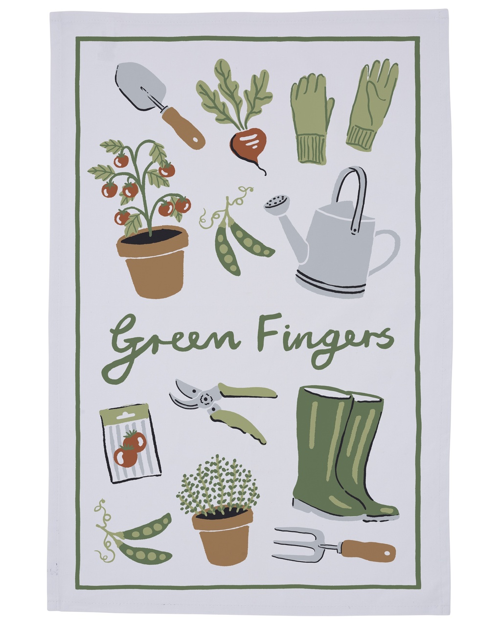 Baumwoll-Geschirrtuch "Der grüne Daumen | von Ulster Weavers