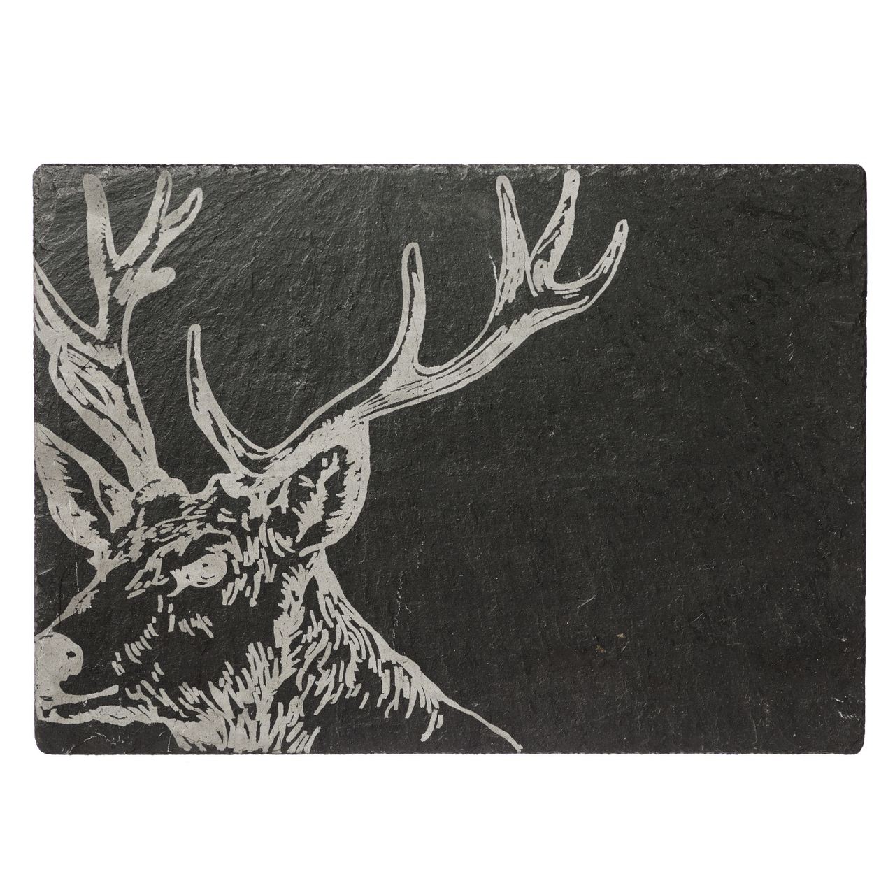 Schiefer-Käseplatte, Motiv Hirsch